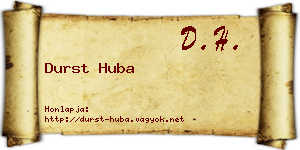 Durst Huba névjegykártya